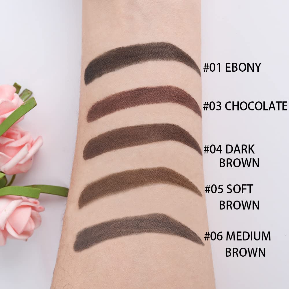 evpct Dark Brown Eyebrow Powder Pomade Gel Shaper Makeup Kit with Dual-ended Brush, Eyebrow Stencil Kit for Women Shaping, Eye Brow Pomade Stencil Shaper Tinting kits for Women Long Lasting Waterproof