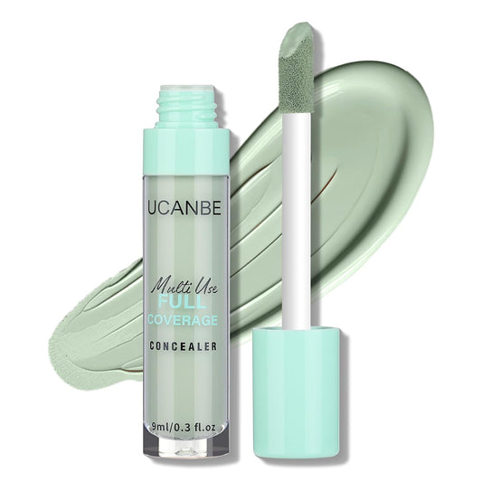 UCANBE Liquid Concealer Stick, Conceals, Covers, Highlights, Medium to Full Coverage Hydrating Color Corrector Face Makeup for Under Eye Dark Circles, Redness, Dullness, Fine Lines - Green