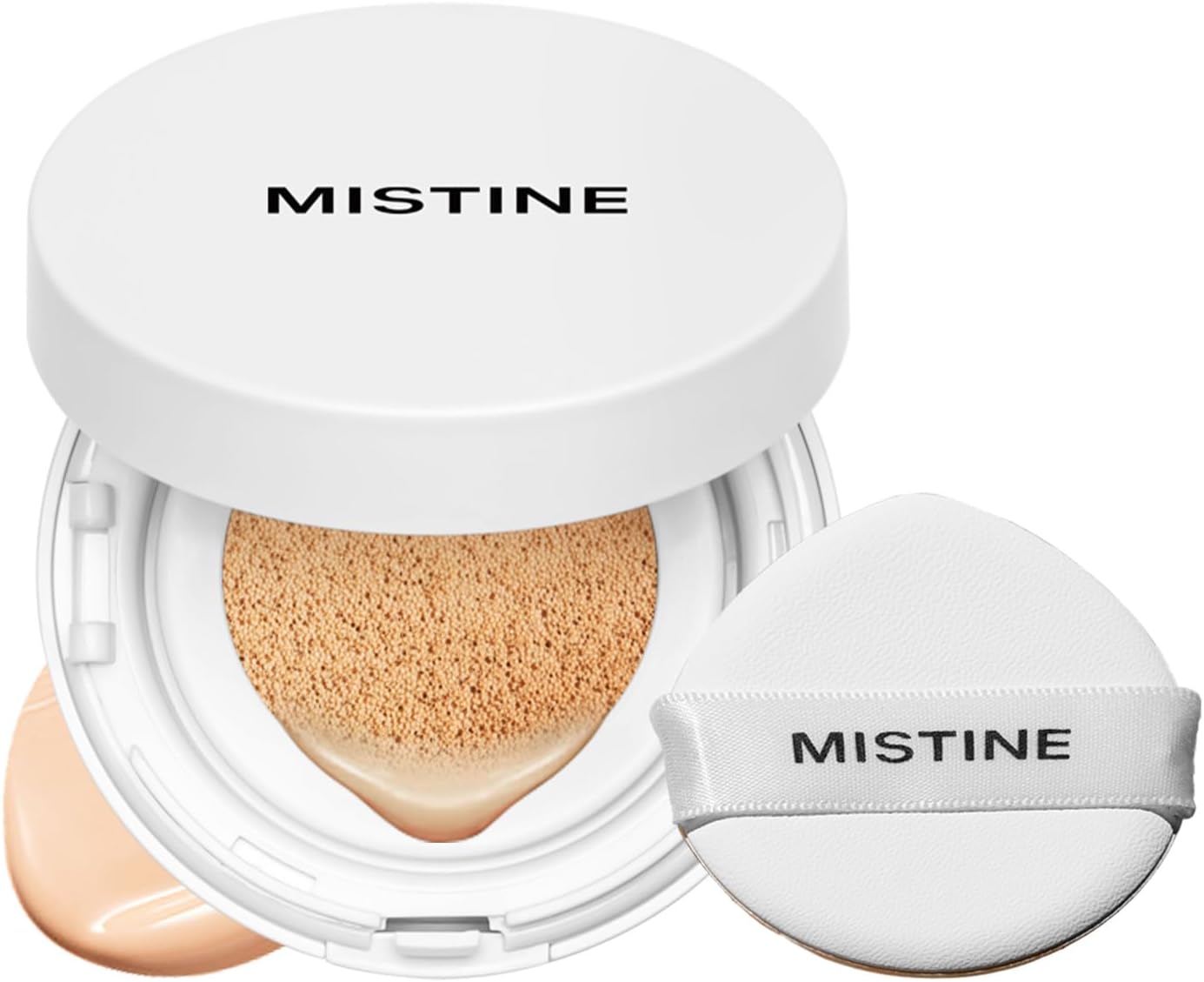 Mistine Tavel Size Air Cushion Foundation Glow Hydrating Finish Medium Coverage Foundation Makeup for Dry Skin,24H Hydrating Long-Lasting Waterproof Smudge Proof, Natural Beige