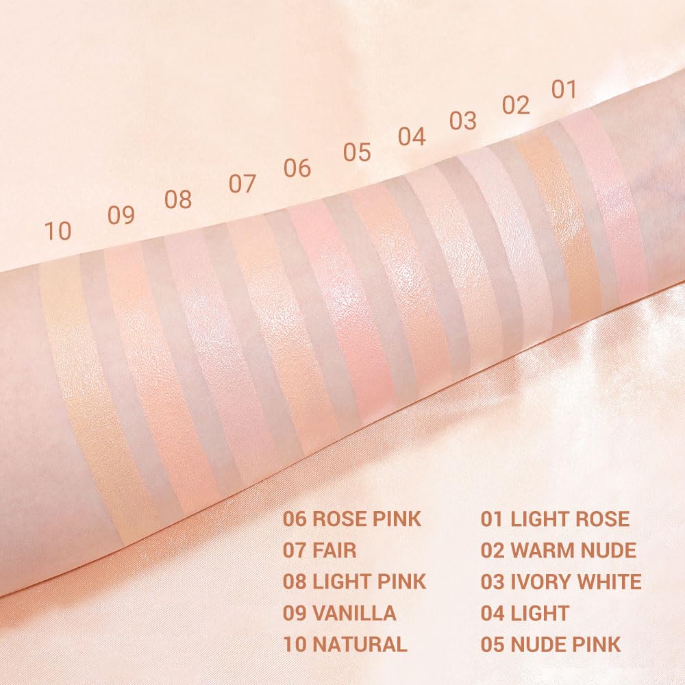 evpct under Eye Brightener, Nourishing Luminous under Eye Concealer Color Corrector for Dark Circles, Waterproof Naturactor Concealer Pot make up for face Eye Ring corrector de ojeras 01# Light Rose