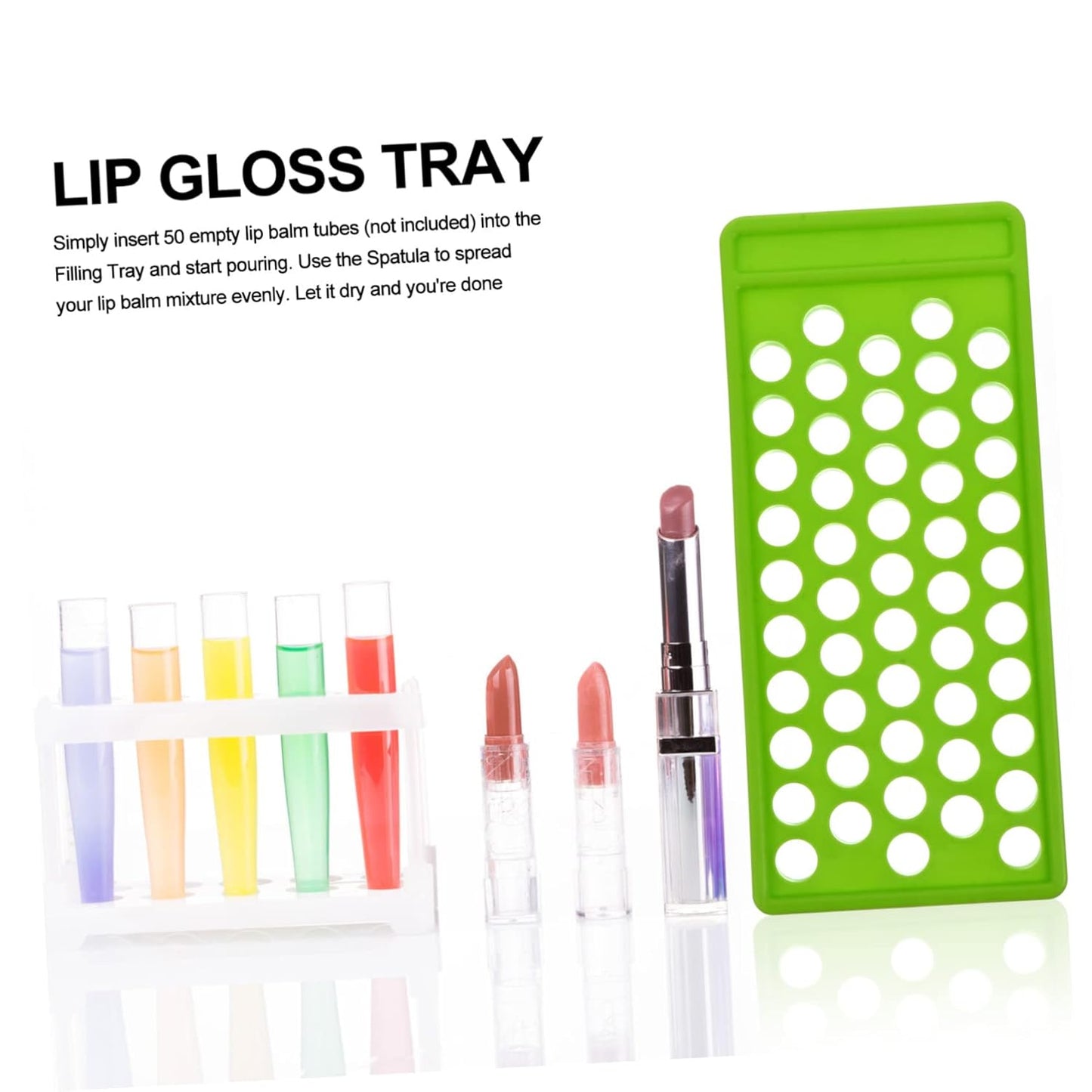 50 Lipstick Filling Mold lip balm pour kit lip balm tube tray lipstick Tray lip tubes stand tray lip balm container tray lip balm tube filling tray kit plastic small