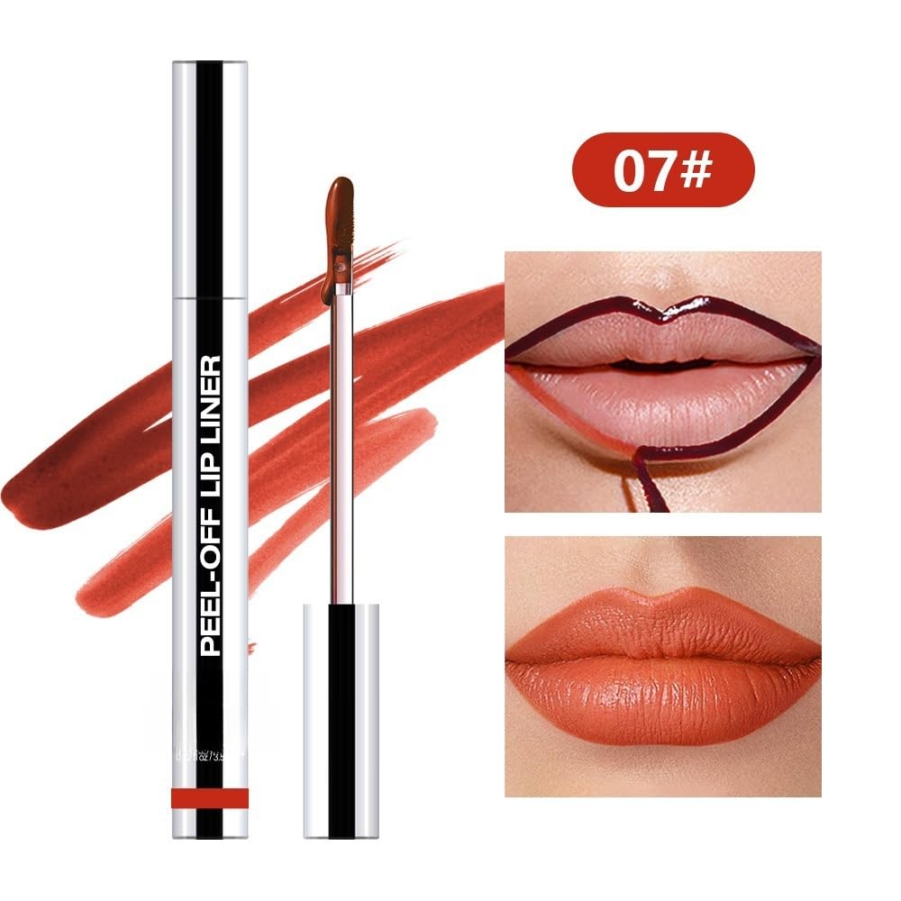 Longwear Peel-off Lip Stain Marker Peel Off with Vitamin E - Smudge-Resistant Lip Liner & Base for All Skin Types (07#)