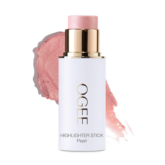 Ogee Sculpted Face Stick (PEARL - PEARLESCENT PEONY SHIMMER) Certified Organic Highlighter Makeup - Multi-Use Glow Highlighter Stick