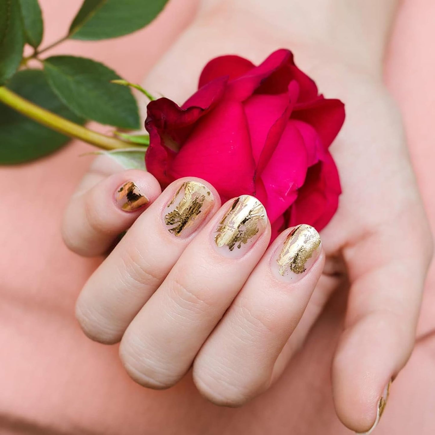 10 Sheets Holographic Nail Art Foil Transfer Stickers - Metallic Color Print Nail Decals 3D Self-Adhesive Stickers DIY Manicure Decoration Kit