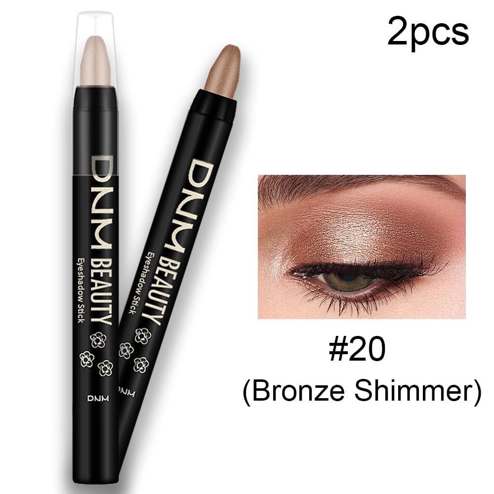 evpct 2Pcs Cream Eyeshadow Sticks Set for Eyes Waterproof, Bronze Shimmer Matte Eye shadow Stick Pencil Pen Bulk sombras en crema para ojos 20+20