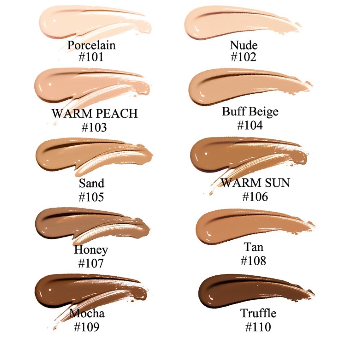 PHOERA Foundation,Flawless Soft Matte Liquid Foundation 24 HR Oil Control Concealer Foundation Makeup.1pcs-114# Ebony
