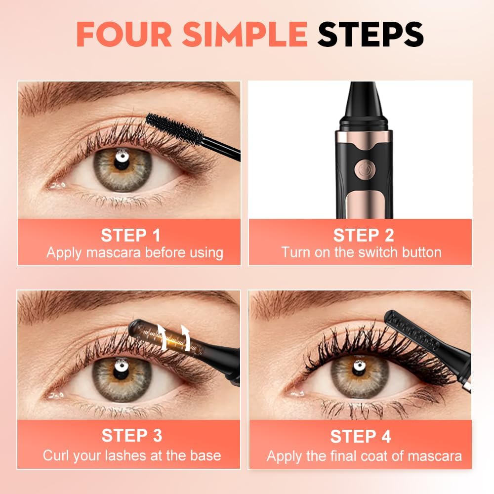 Heated Eyelash Curler, 2025 New Electric Eyelash Curler, Portable USB Type-C Makeup Tools for Travel,Women (White*1)