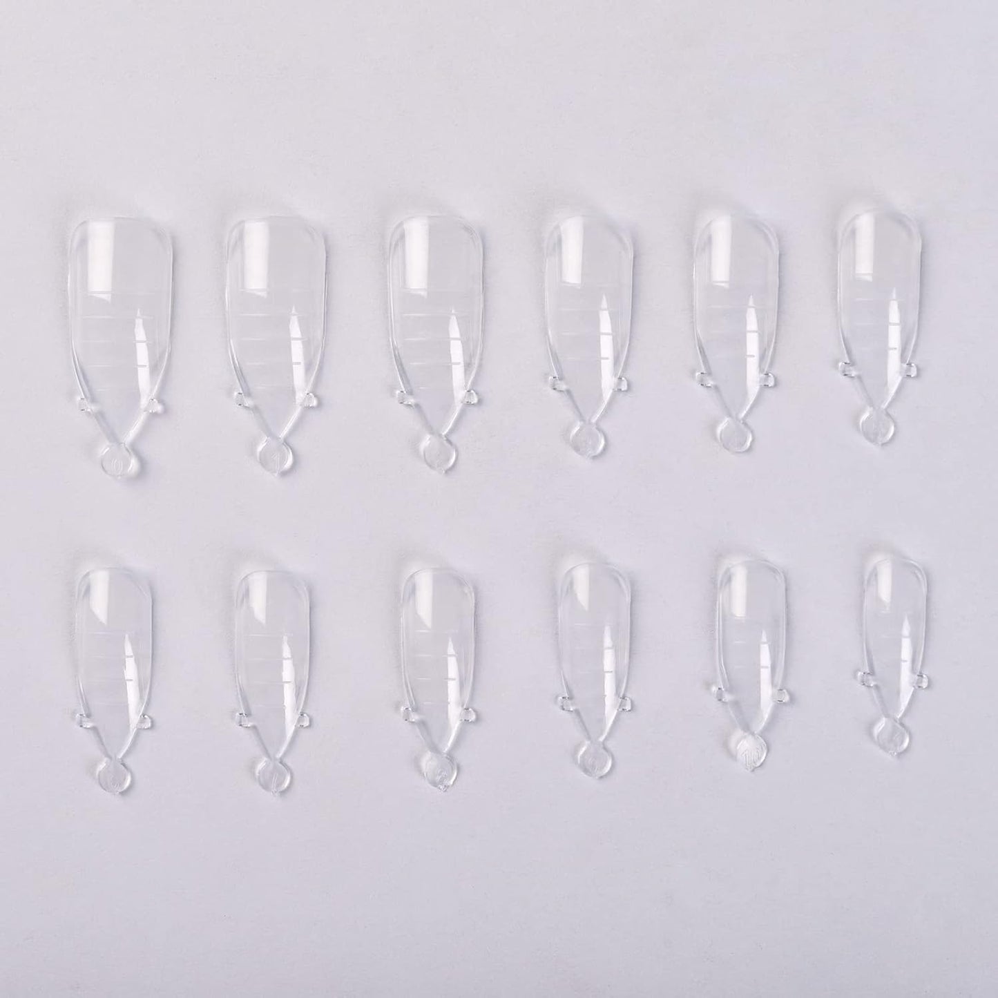 KADS 120PCS Clear Full Cover Dual Nail System Form UV Gel Acrylic Nail Art Mold Artificial Nail Tips with Scale for Extension (MODEL 9)