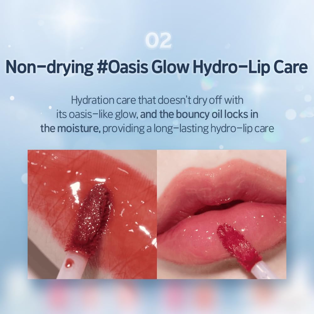 ETUDE Over Glowy Lip Stain Tint #15 Garnet of Truth | Non-Sticky Vegan Lip Tint | Moisturized & Long-lasting Lip Gloss | Daily Tint for Dry Lips, Korean Makeup