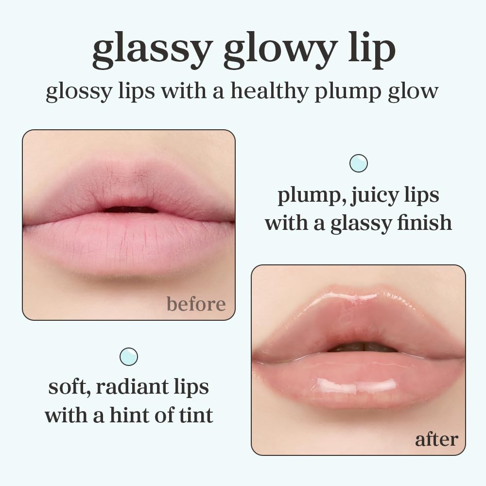 NOONI Korean Lip Oil - Applemint | Long-Lasting, Moisturizing, Plumping, Revitalizing for Dry Lips, Waterproof, No Peel Off, Hydrating, Nourishing Crystal Clear, 0.12 FL Oz