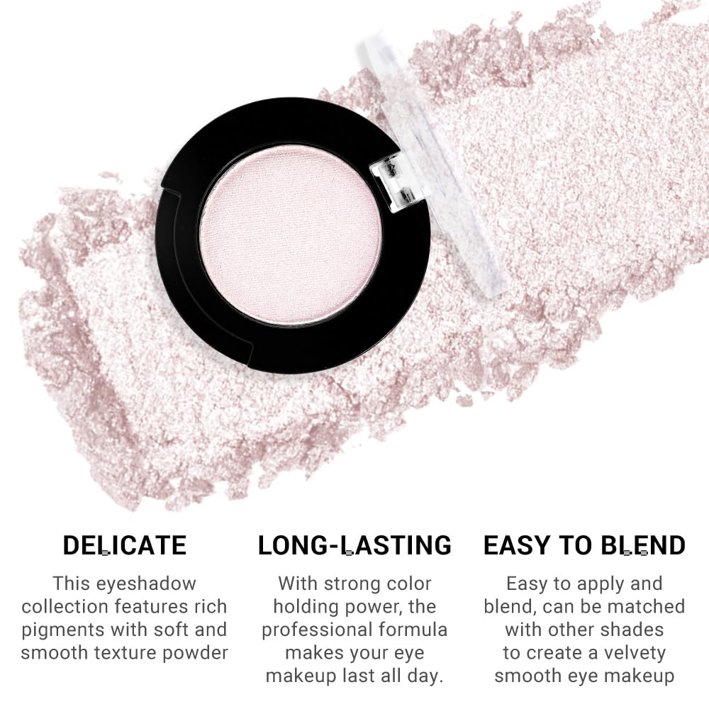 Monochrome Glitter Eyeshadow Makeup Palette,Highly Pigmented Champagne Gold Eyeshadow Palette,Shimmer Pressed Powder shadow Makeup,Single Vegan Eye Shadow,Daily Evening Women Girls Eyeshadow Gift7#