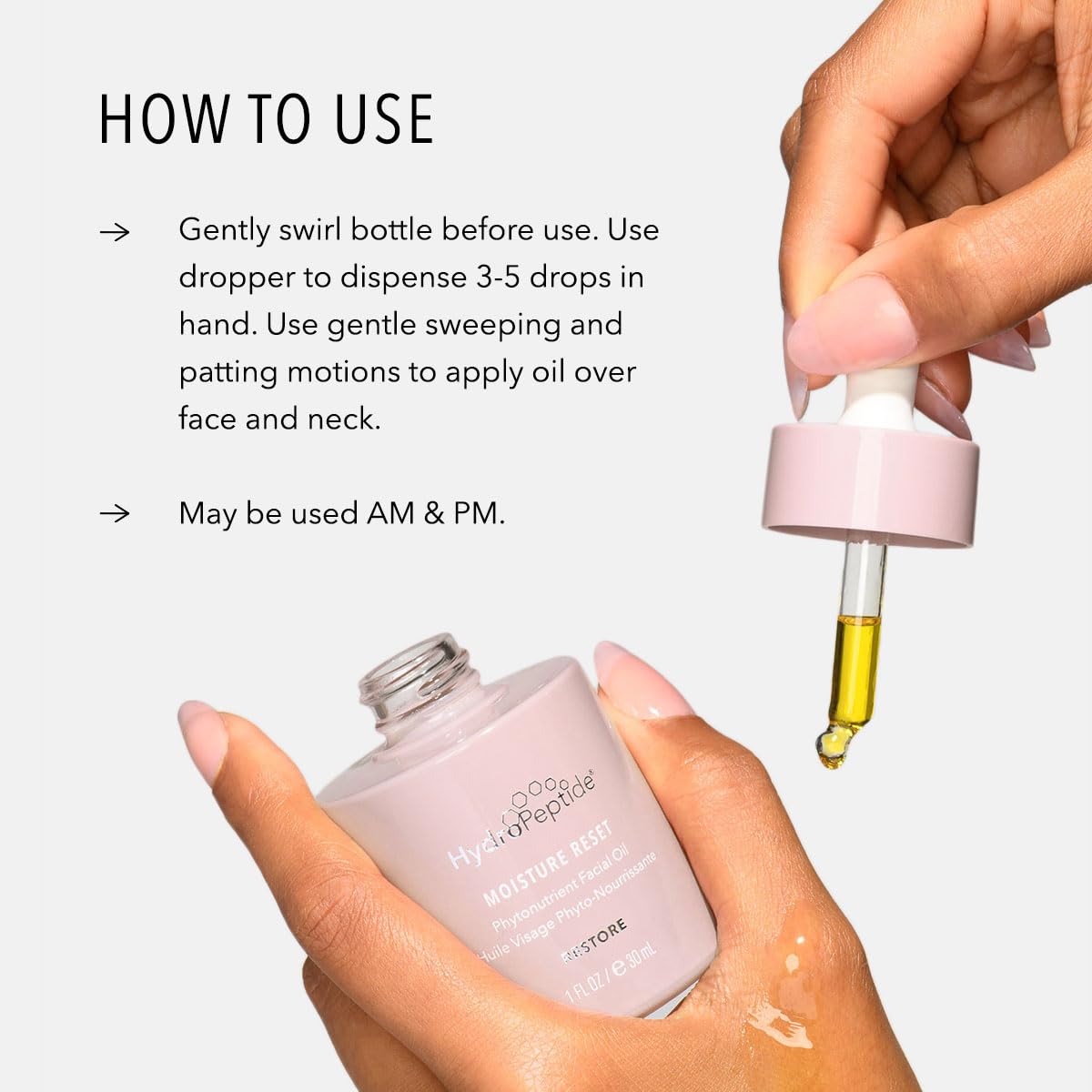 HydroPeptide Moisture Reset, Phytonutrient Facial Oil, Hydrate and Enrich Skin, Improves Skin Barrier Function, 1 Ounce