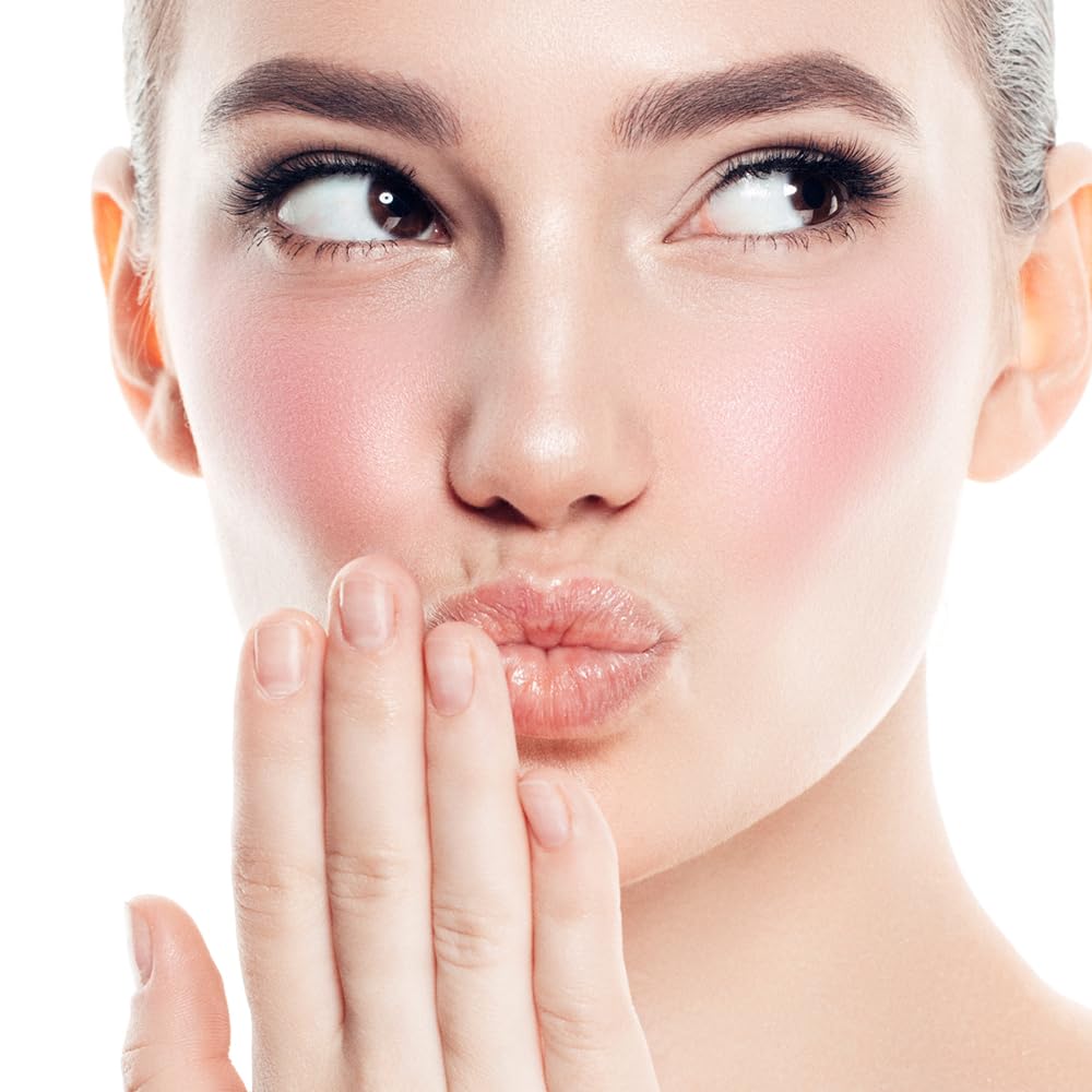 ROUSE Face Blush Powder Makeup Soft Mushroom Blush for Cheeks Long Lasting Makeup Powder Highlight - Shimmery Finish (Peach Color)