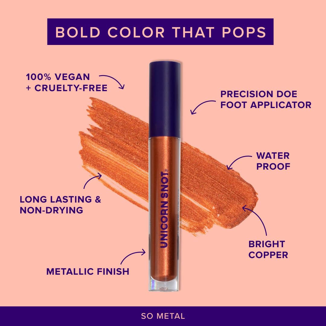 UNICORN SNOT Liquid Metal Lip Paint | Intense Pigment, Non-drying, Metallic Lip Color for Halloween Costume & Anime Cosplay | Gluten Free, Vegan & Cruelty-free Lip Makeup - RUST (Bright Copper)