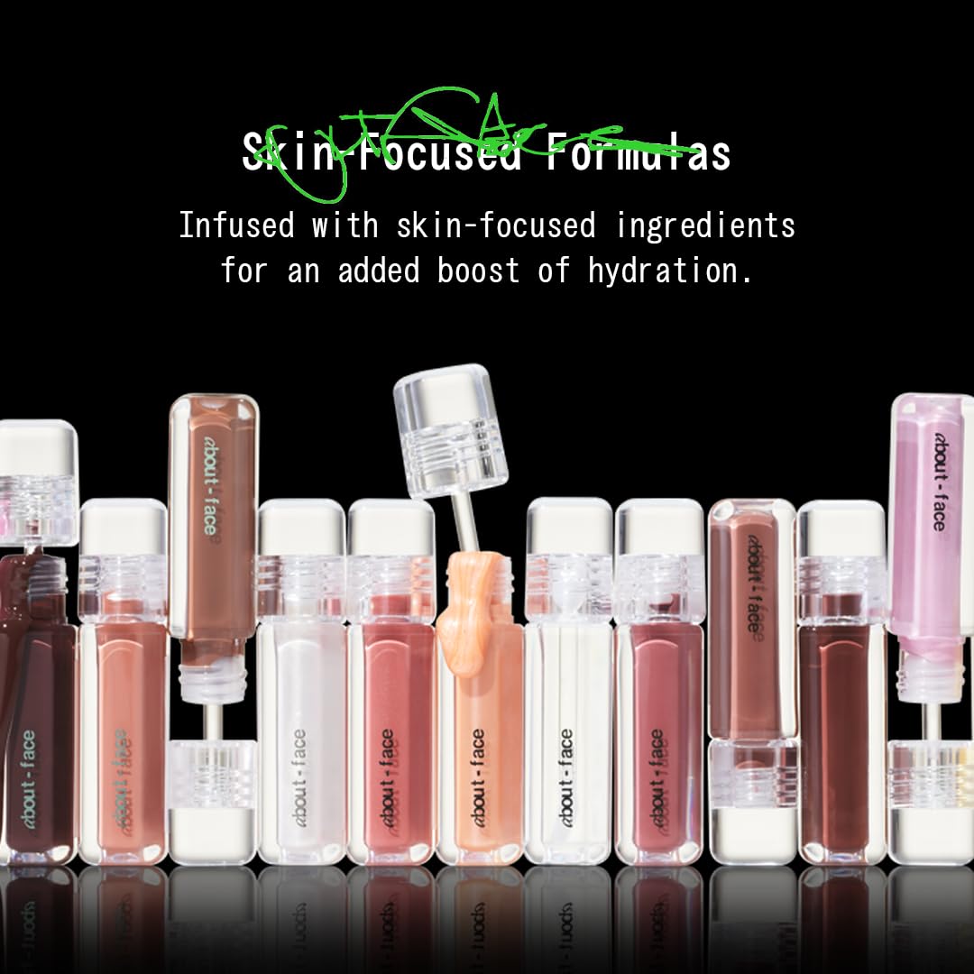 about-face Light Lock Lip Gloss it's Not You, It's Me – Non-Sticky, High-Shine Lip Oil Gloss with Coconut Oil, Peppermint & Lavender – Vegan, Cruelty-Free, Clean Beauty – 0.21 oz (Pink Sparkle)