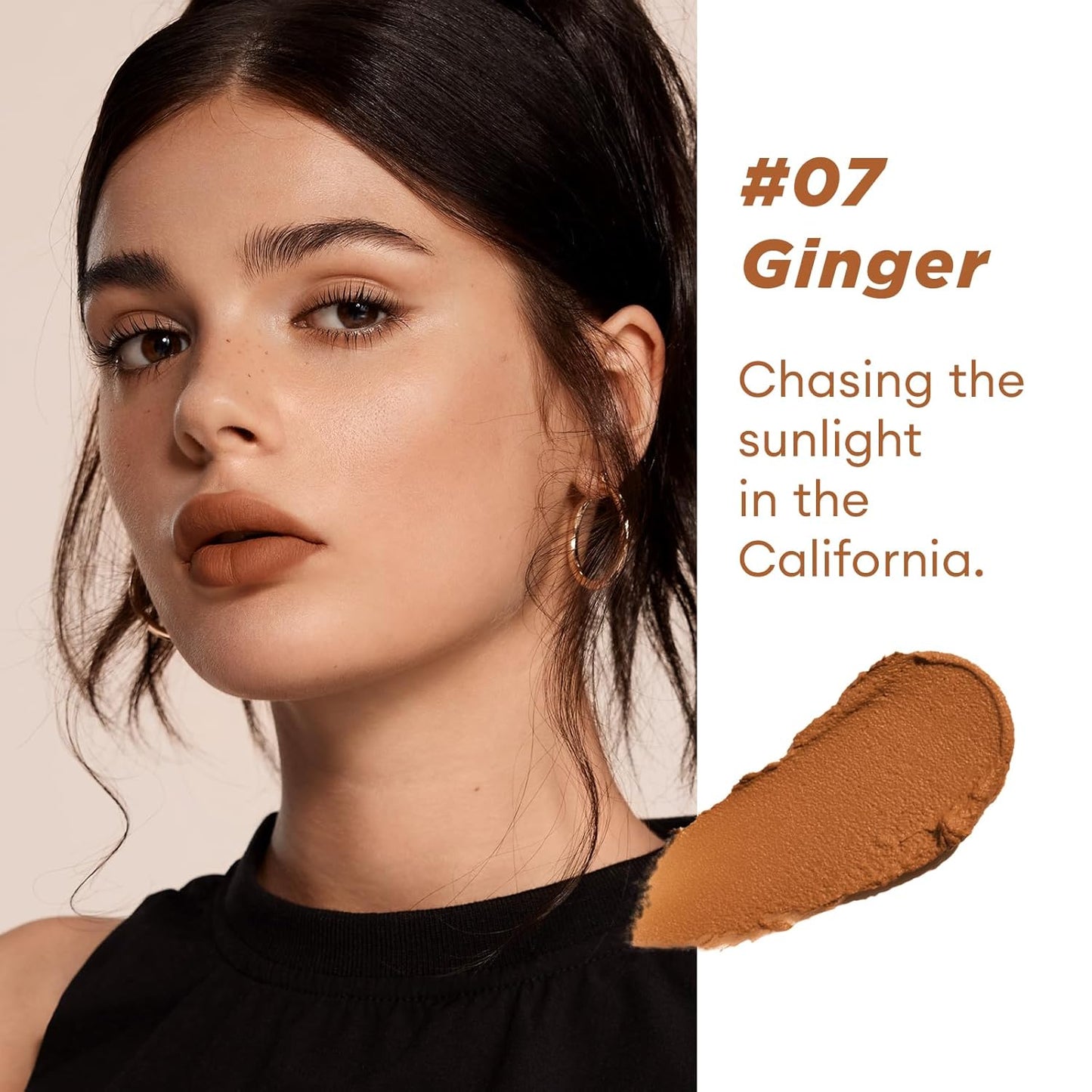 ITY Velvet Matte Finish Lip Stain-Mousse Textured Lip Clay, Orange Shade, Conceals Lip Lines, Rich Pigment Lip Tint Lipsticks, 0.14 oz (4g) in Ginger