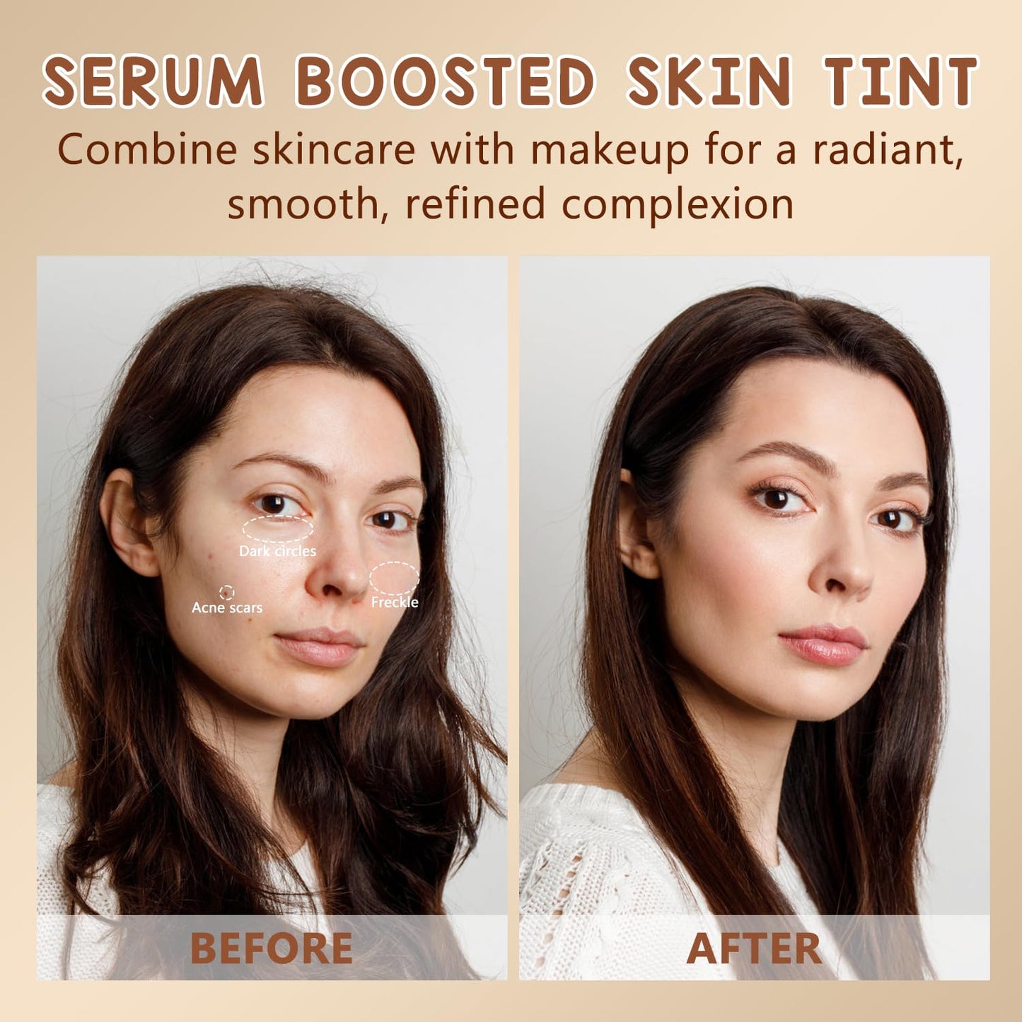 2PCS Foundation Stick Beauty Balm Serum Boosted Skin Tint, Solid Tinted Moisturizing Serum Contour Stick, Natural Fit, Moisturizing ＆ Concealing Foundation Sticks (#05)