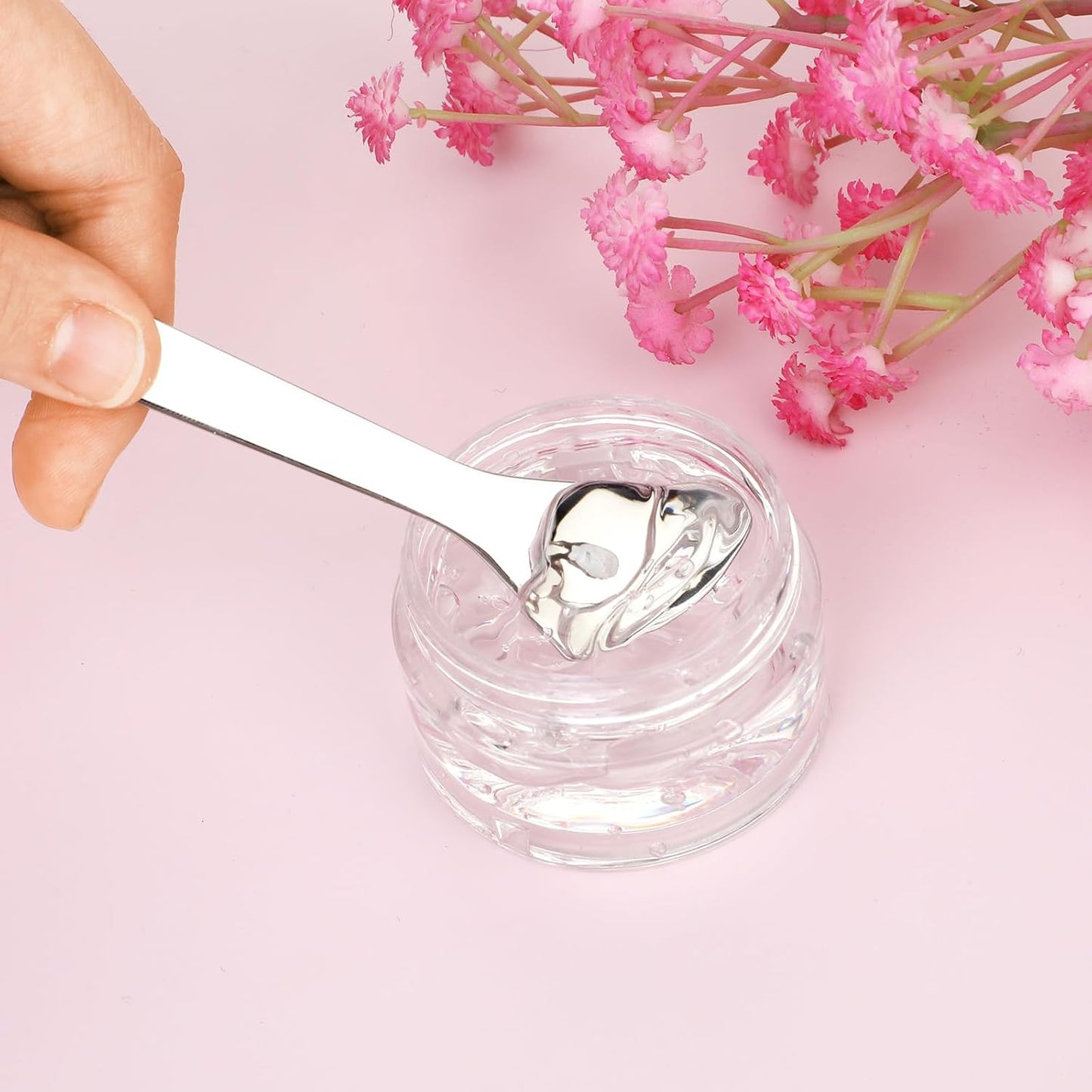 2Pcs Cosmetic Spatula Reusable Facial Massage Spatula Practical Mini Makeup Eye Cream Applicator Multi-functional Beauty Face Skincare Spoon for Mixing Sampling Lotions Moisturizers Accessories