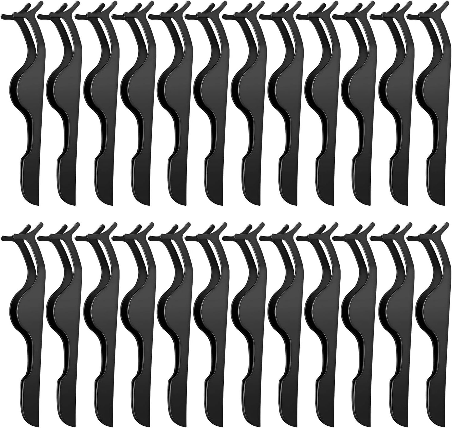 24 Pieces False Eyelashes Applicator Tool Stainless Steel Eyelash Extension Tweezers Remover Clip Tweezers Nipper Eyelash Auxiliary Clip for Women Makeup Application and Removal