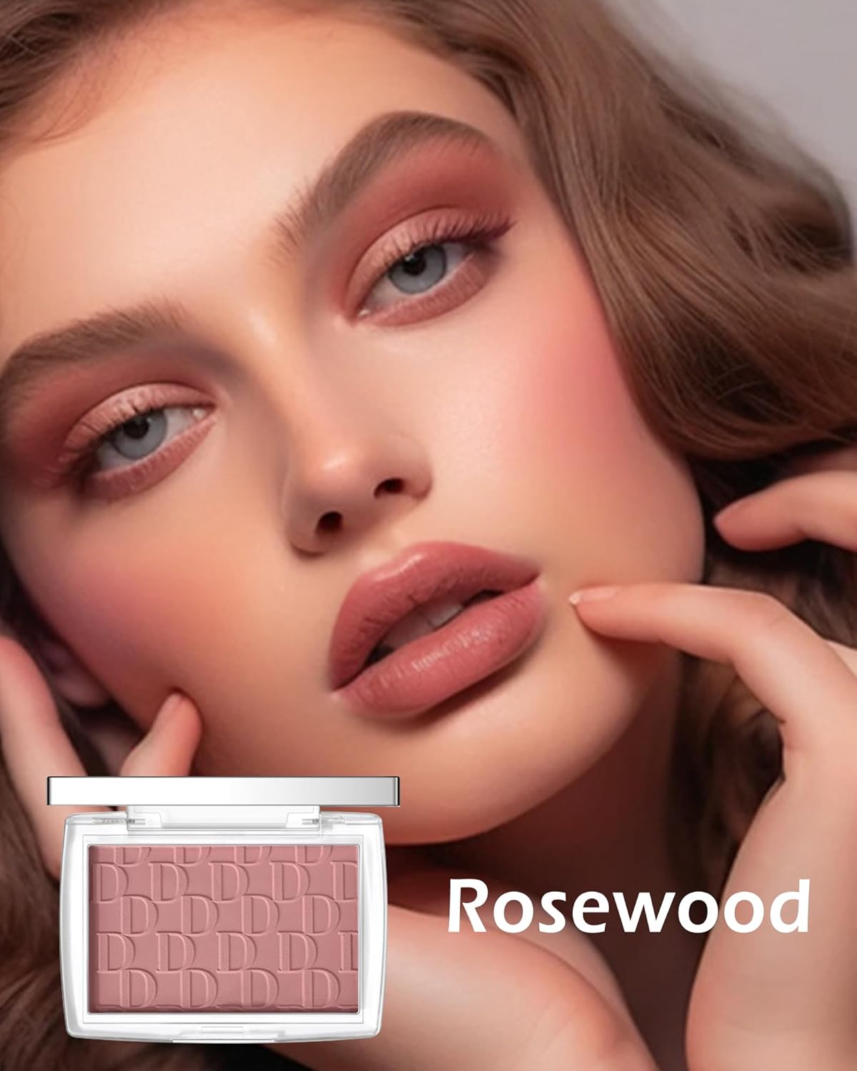 Powder Blush Palette, Matte Powder Makeup Blush for Cheeks, Natural Glow Face Blush Contour Palette, Lightweight, Smooth, High Impact Buildable Color, Long-lasting All-Day Face Enhancing -#Rosewood