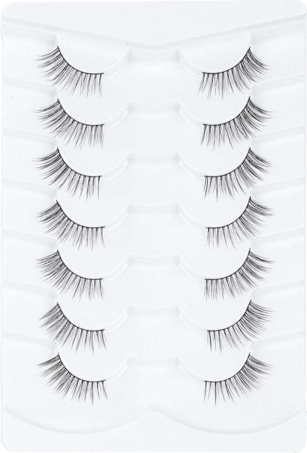 Half Lashes Natural Look C Curl False Eyelashes Cat Eye 7 Pack Corner Lash Siligli