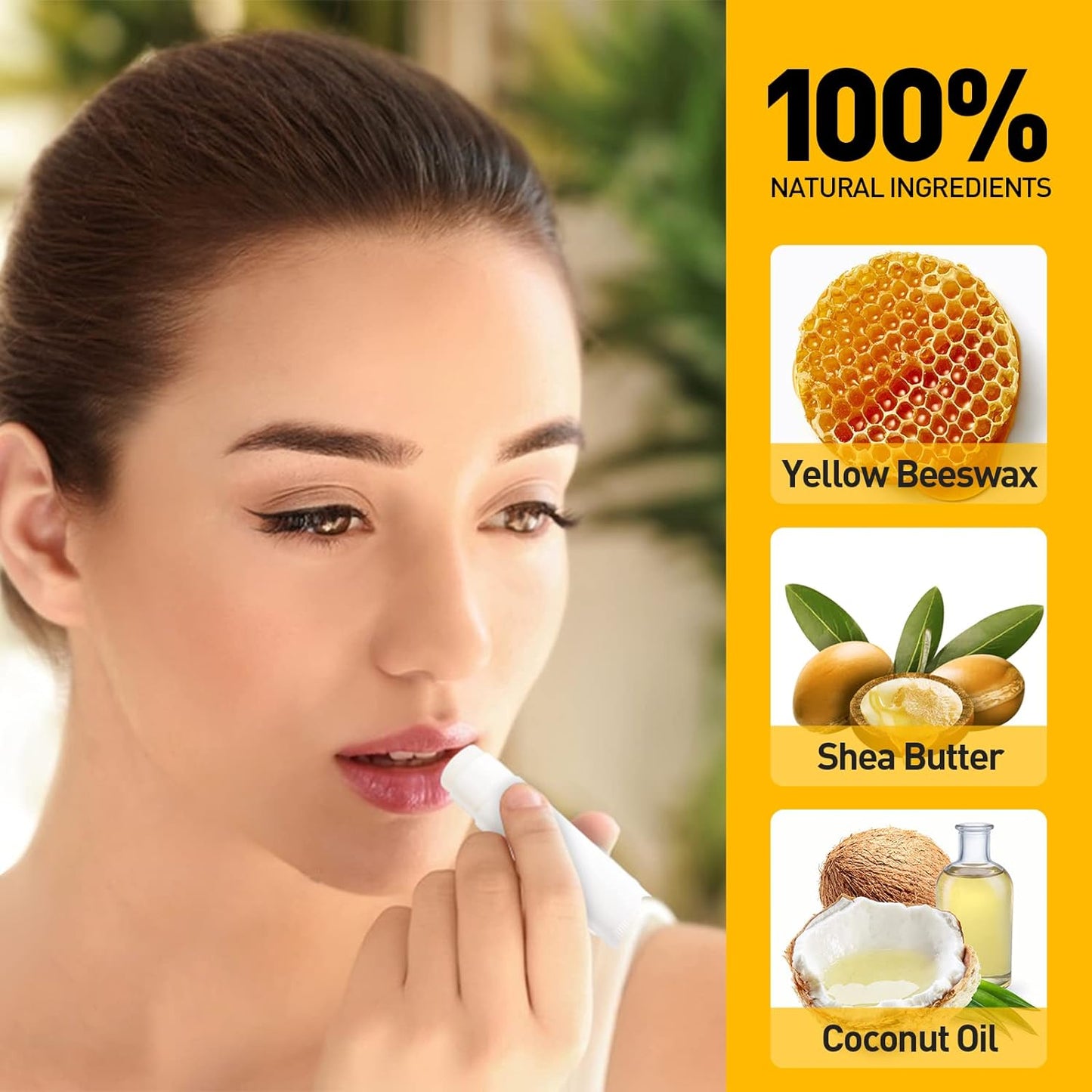 DMSKY 100-Pack Lip Balm Bulk 5 Flavors with Vitamin E and 100% Coconut Oil, Lip Care Product, Moisturizing Lip Balm for dry cracked lips