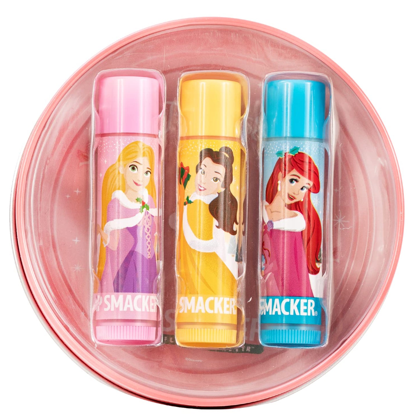 Lip Smacker Disney Princess Lip Balm Tin Trio Rapunzel, Belle, Ariel