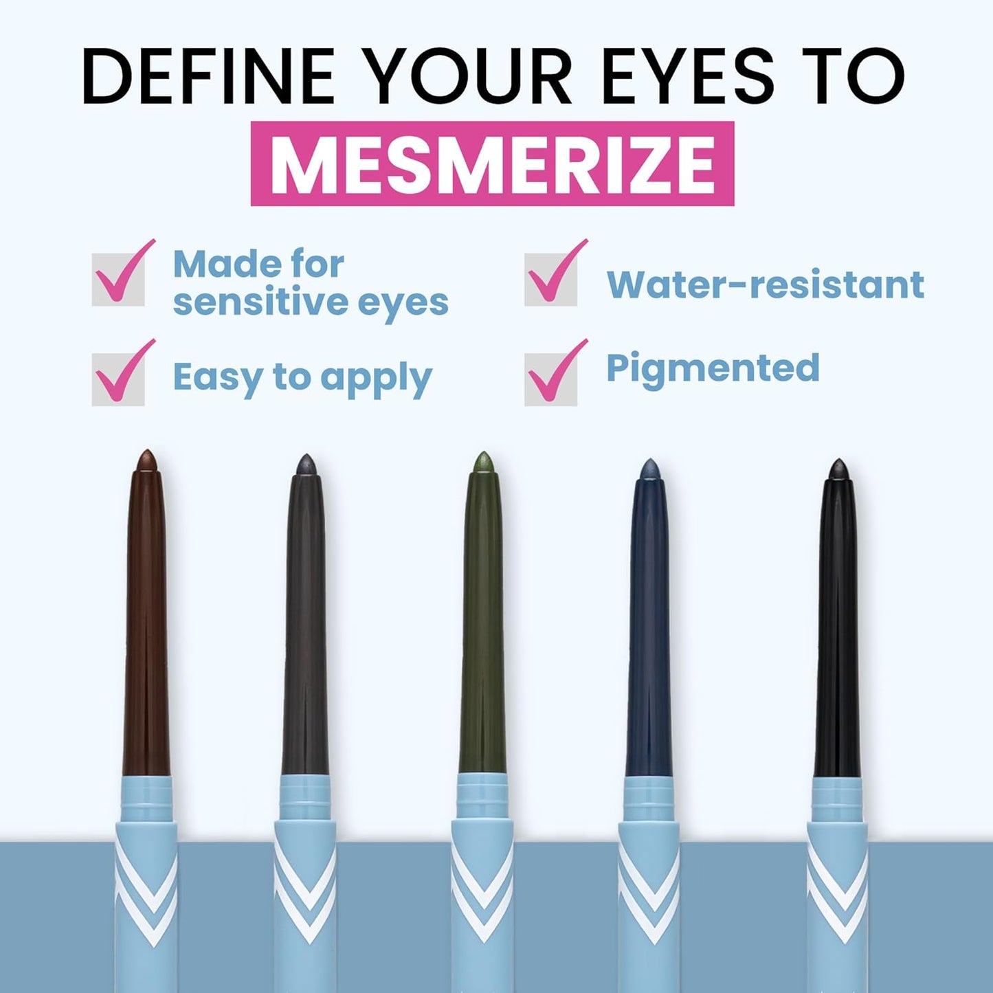 PrimeEyes Glide Eyeliner for Mature Women – Water-Resistant, Long-Stay and Mess-Proof – Gel Cream Texture, Discreet Sharpener and Effective Smudger (Black)