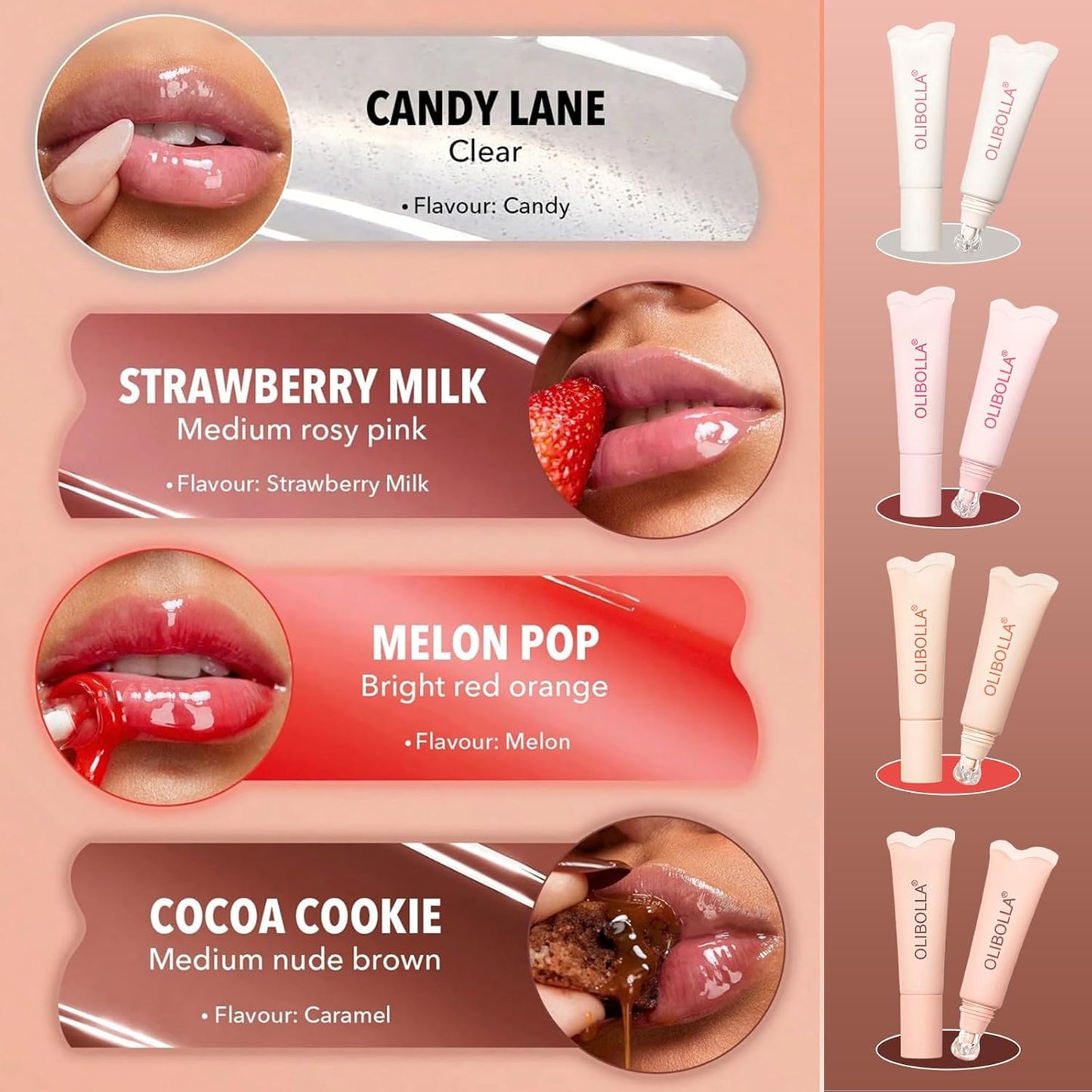 Tinted Lip Balm, Buildable Lip Color, Hydrate, Glossy, Lightweight, Sheer tint, 3-in-1 Moisture, Repair and Color, 0.33Oz(04 caramel)