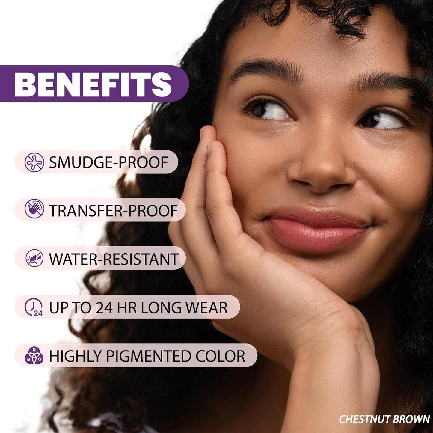 Lip Stain Peel Off, All Day Lip Liner Tint with Tweezer, Long Lasting Waterproof Transfer-Proof, Matte Lip Stains Makeup, Highly Pigmented Color, Chestnut Brown