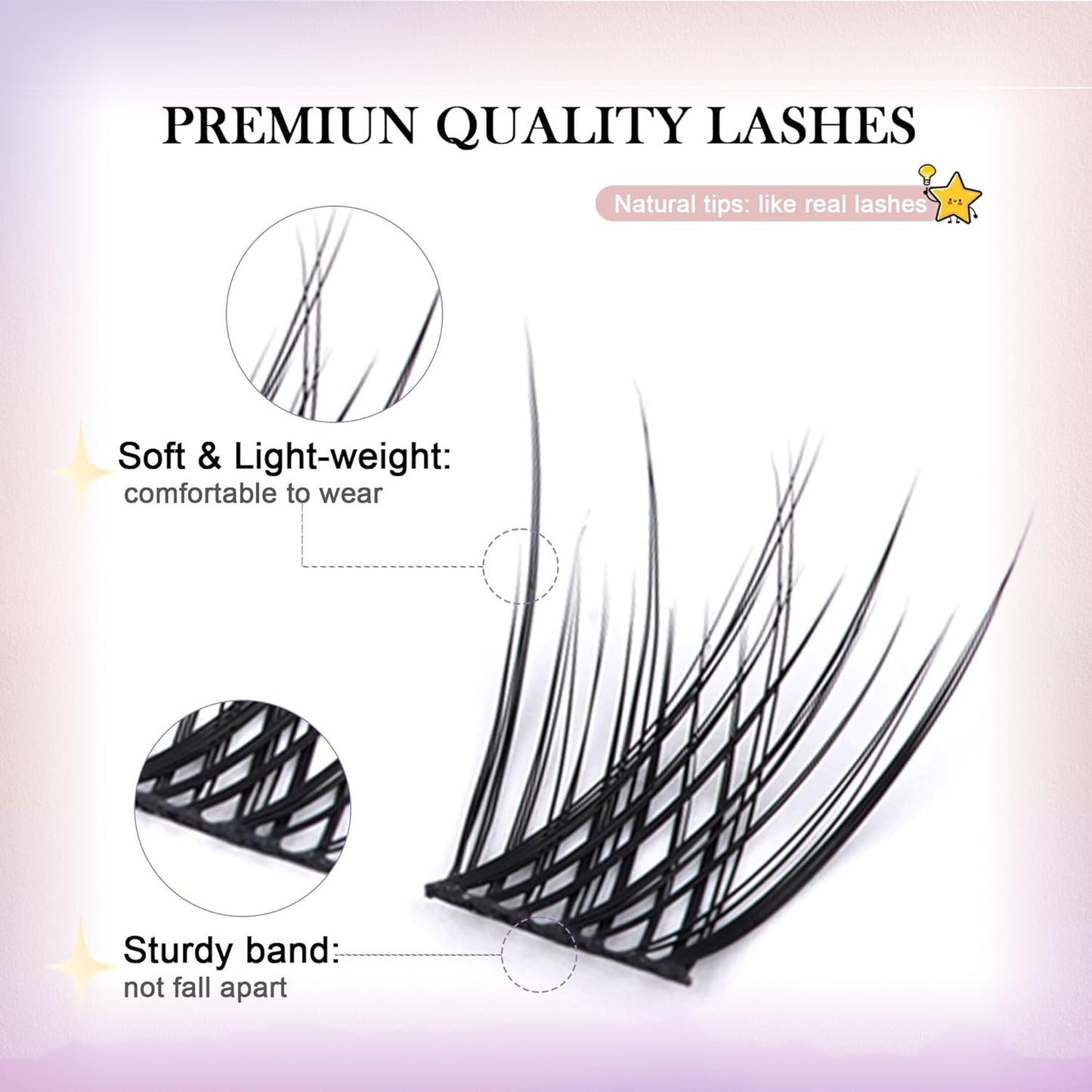 GAQQI Lash Clusters, GQ03 False Eyelashes DIY Lash Extensions D Curl 168PCS Cluster Lashes 12MM, Wispy and Natural Look (GQ03,12mm,D Curl)