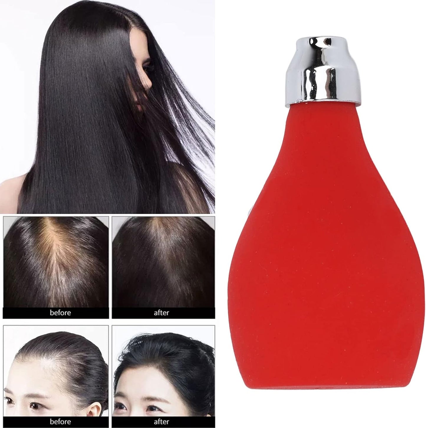 ZJchao Empty Spray Powder Bottle Hairdressing Spray Talcum Powder Prickly Heat Powder Silicone Squeeze Powder Bottle Red