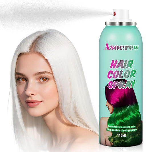 White Hair Spray,Hair Color Spray Dye,Temporary Hair Color Spray for Kids Women,Hair Wax Dye Pomades,Washable Hair Coloring Natural Hair Dye for Party,Halloween,Cosplay(White)