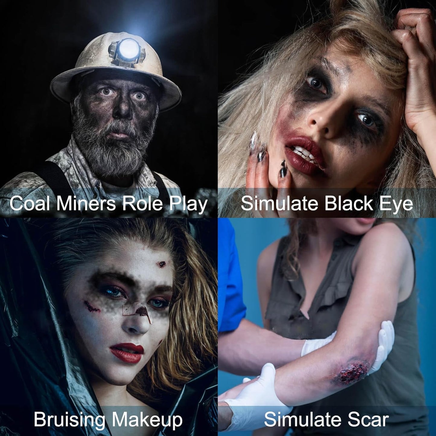 MEICOLY Black Special Effects Powder,Ultrafine Loose Dirt Powder for Stage,Video and Movie Performances,Professional Special Effect Makeup Powder for Halloween,Charred Ash,0.88Oz