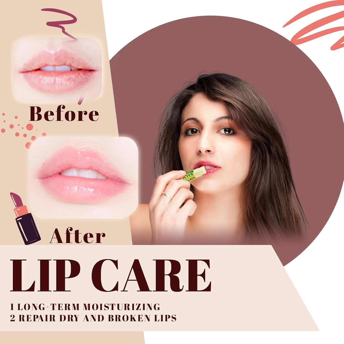 Yopela Lip Balm Variety Pack - 9 Delicious Flavors - Natural Lip Balm in Bulk with Vitamin E and Coconut Oil - Moisturizing, Soothing, and Repairing Dry and Chapped Lips Valentine's Gift