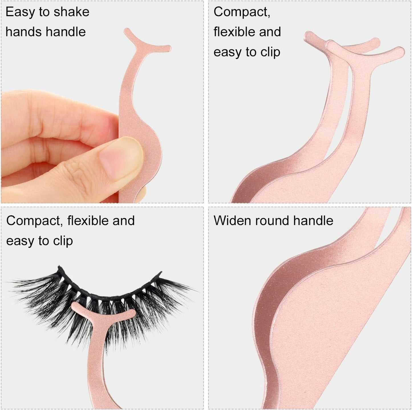 24 Pieces False Eyelashes Applicator Tool Stainless Steel Eyelash Extension Tweezers Remover Clip Tweezers Nipper Eyelash Auxiliary Clip for Women Makeup Application and Removal