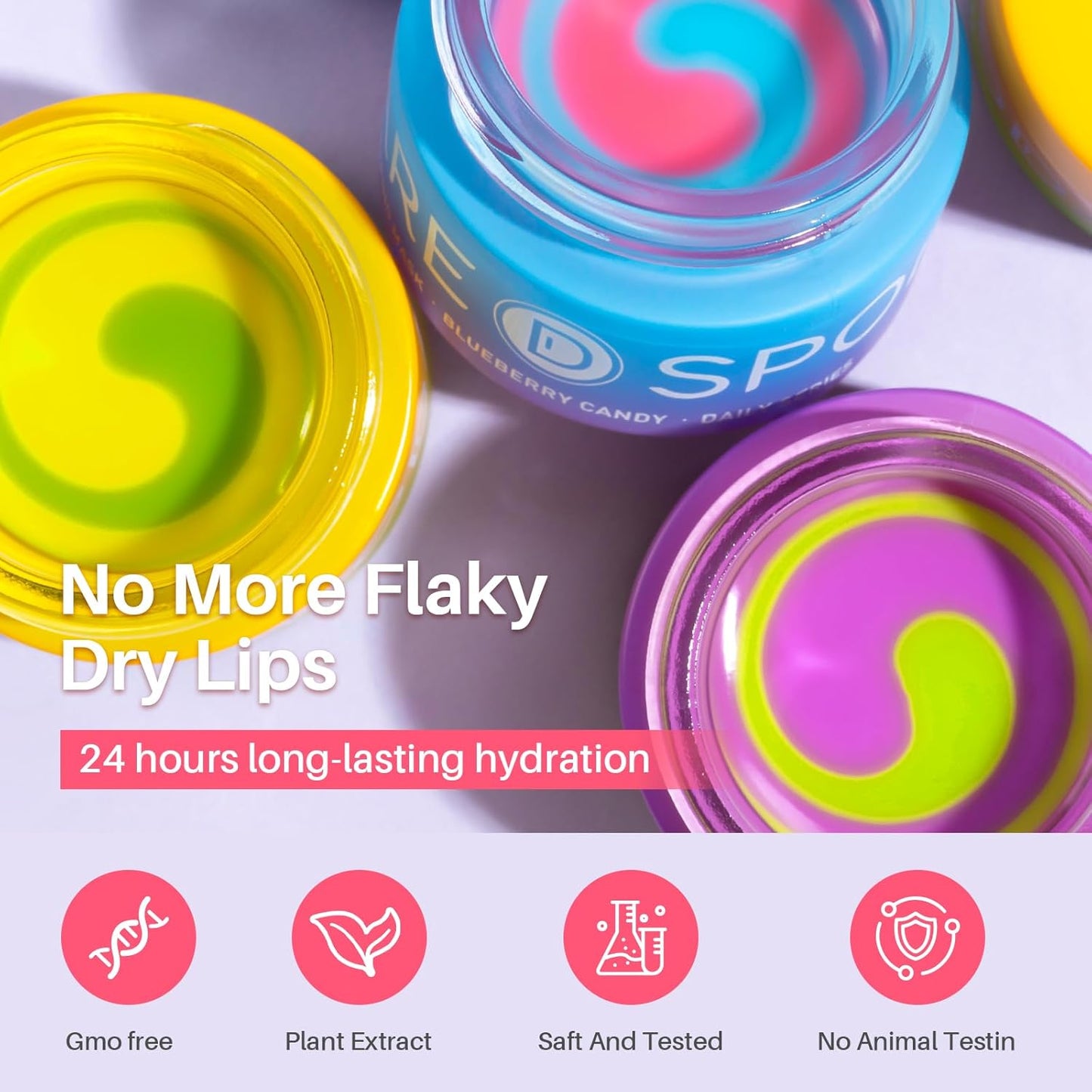 Lip Mask, Hydrating Overnight Lip Sleeping Mask, Lip Moisturizer for Dry Cracked Lips Care, Dual-Color Korean Lips Balm with Vitamin C and Shea Butter for Nourishing and Softening Lips - Grape
