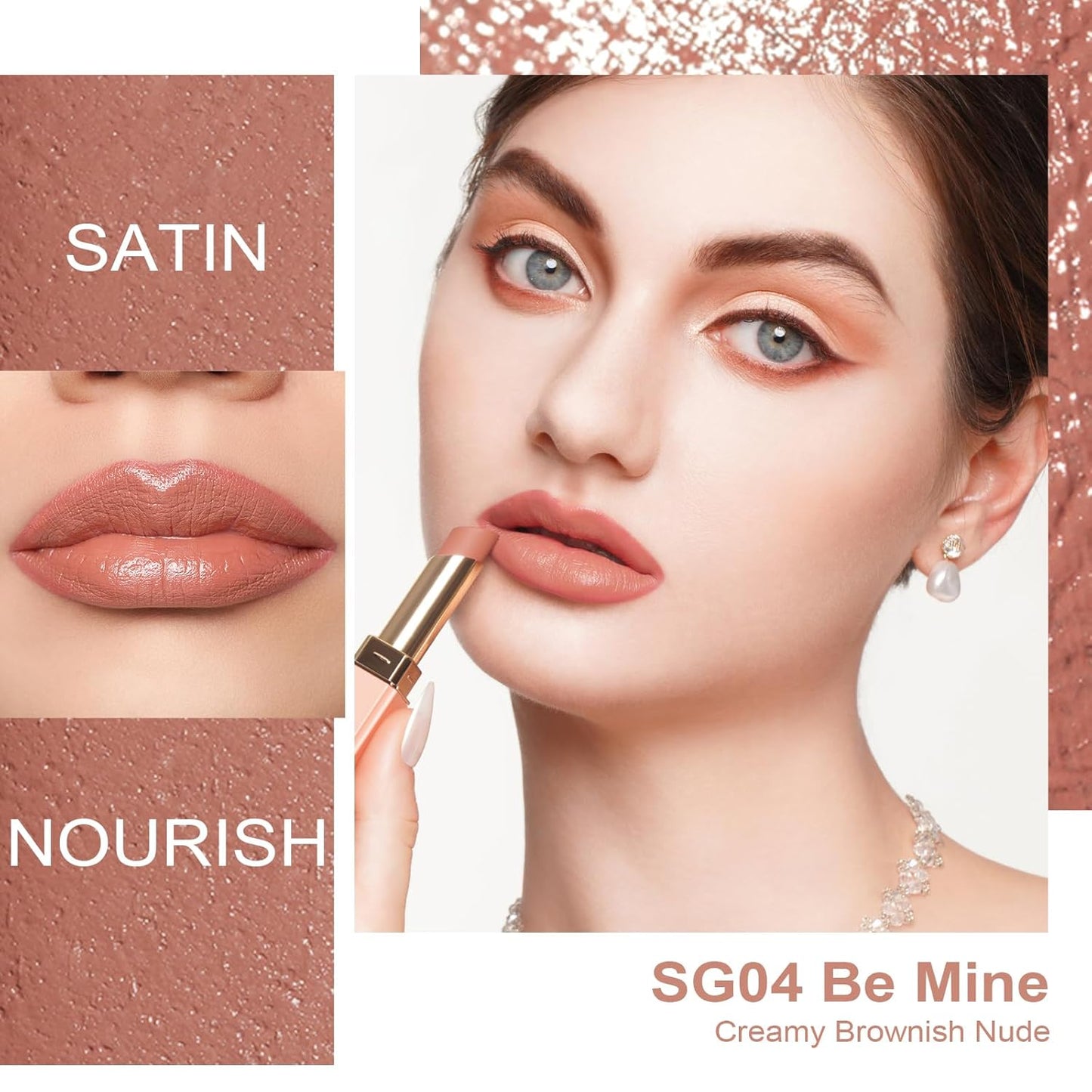 Oulac Satin Lipsticks for Women Set - Matte Lipstick, Full Coverage Lip Color, Satin Matte Finish, Cream Texture, Hydrating, Infused with Hyaluronic Acid, 4g*2 SG04+SG08