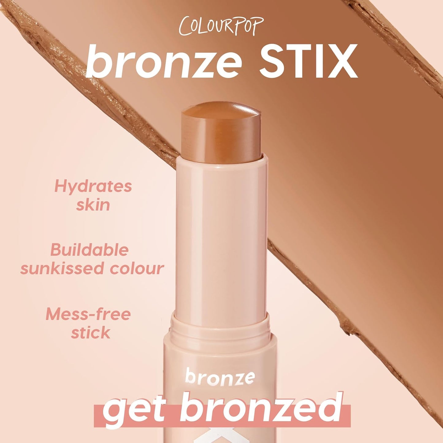ColourPop Cream Bronzer Stick - Blendable Cream Contour & Glowy Summer Makeup with a Natural, Matte Finish - Buildable Formula for Shimmer-Free, Sun-Kissed Warmth - La Jolla Cove (0.28 oz)