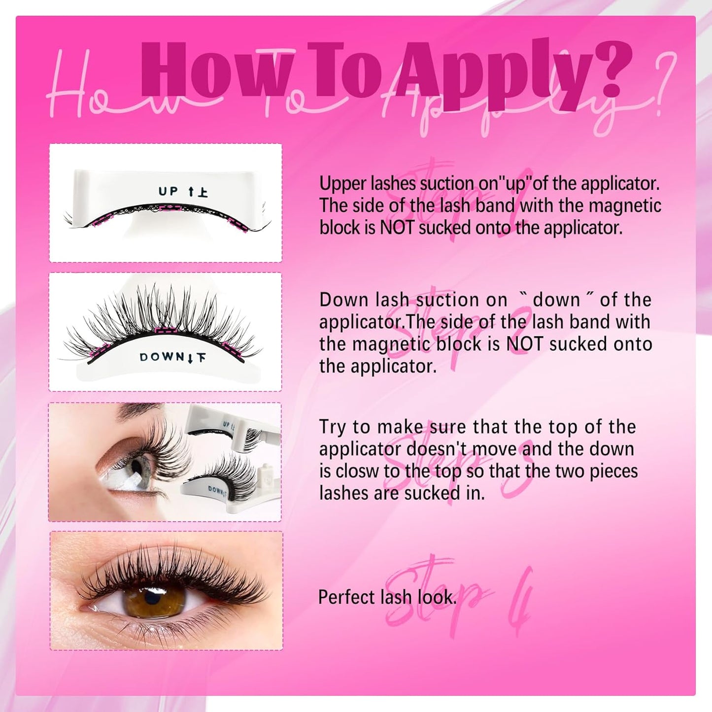 Veleasha Magnetic Eyelashes Manga Lashes Cat Eye Lash Magnetic Lashes with Applicator Natural Look Reusable No Glue Easy to Apply & Remove Spiky False Eyelashes Lash Wispy (Flash)