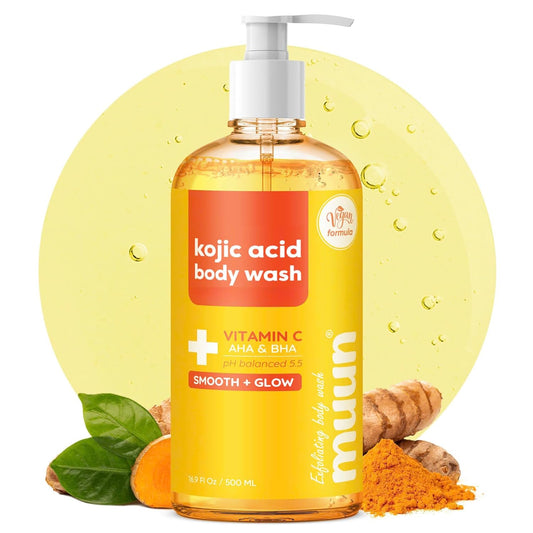 Muun Body Wash with AHA&BHA Exfoliating, 16.9 Fl Oz/500ml Prevent Ingrown Hair Even Skin Tone Underarm Bikini, Smoothe & Soften Body Wash