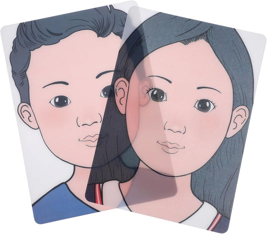 ADOCARN 2pcs Makeup Practice Board Makeup Training Face Colored Makeup Template Painting Exercise Template Cosmetic Makeup Template Eyelid Face Board Double Eyelid Plastic Child Face Paint