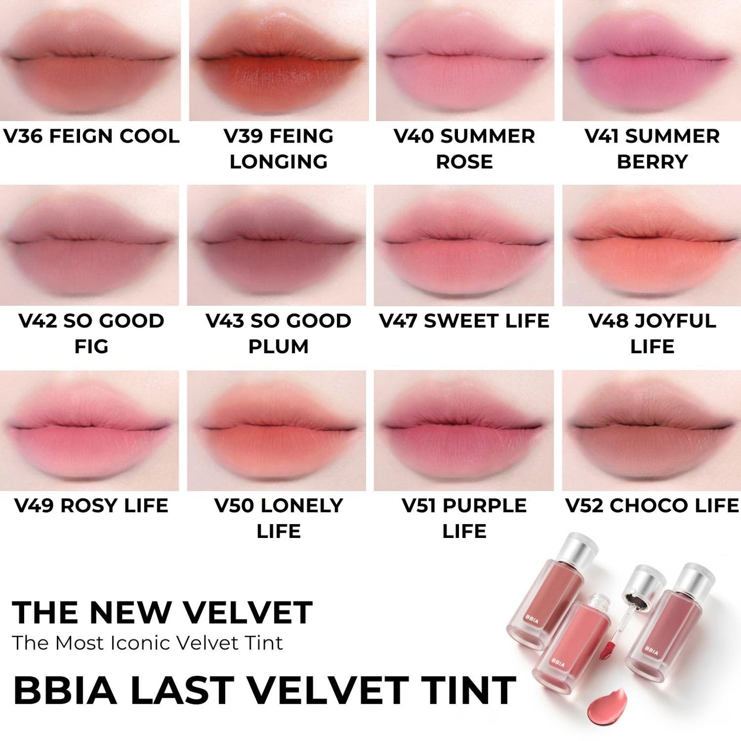 BBIA Last Velvet Tint NEW - Soft Creamy Matte Finish Lip Stain, Blur Effect & Velvety Texture, Long-Lasting, High Pigment, Non-Drying, Vegan, Korean Lip Makeup (V43 SO GOOD PLUM, Pack of 1)