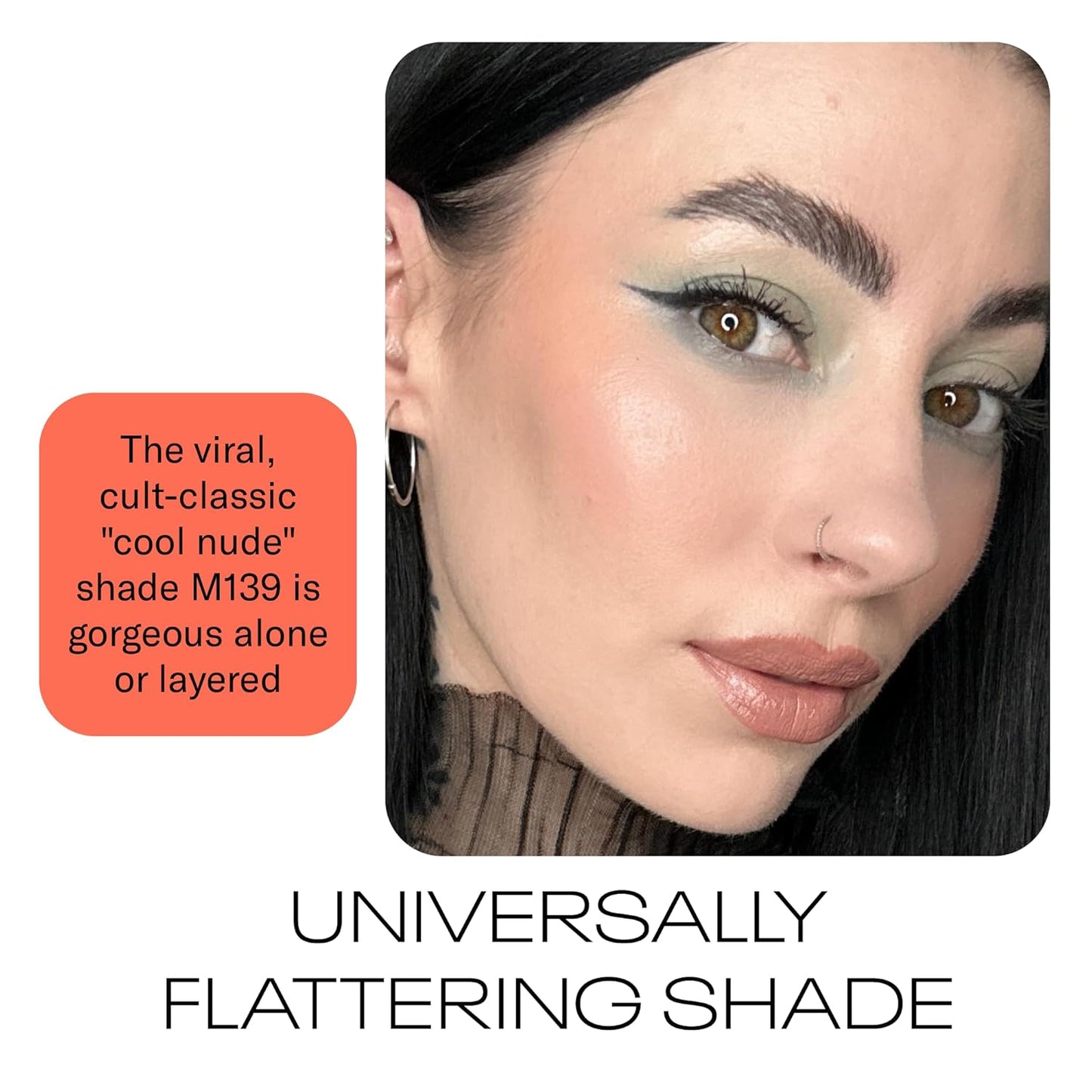 MOB Beauty Hydrating Shine Lip Balm M139 Cool Nude – Tinted Lip Balm Stick with Jojoba & Sunflower Oils, Clean Vegan Organic Lip Care for Nourished, Glossy Lips