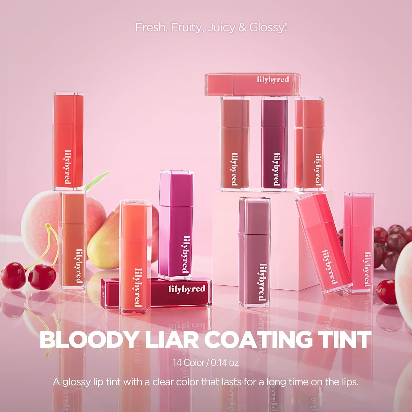 lilybyred Bloody Liar Coating Tint | Korean Glossy Lip Stain, Vivid & Juicy Color, Syrupy Shine, Moisturizing, Long-Lasting & Smudge-Proof, Non-Sticky, Lightweight, 0.14 oz. (06 Rosy Strawberry)