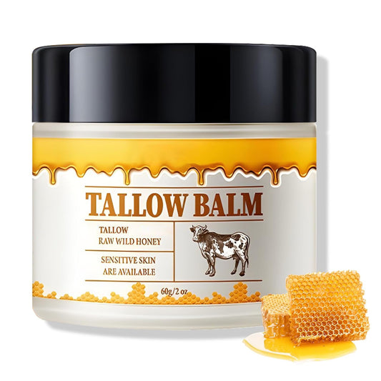 Beef Tallow and Honey Balm for Skin Tallow Face Moisturizer Natural Organic Tallow Honey All body Balm Tallow Body Moisturizer 2 Oz
