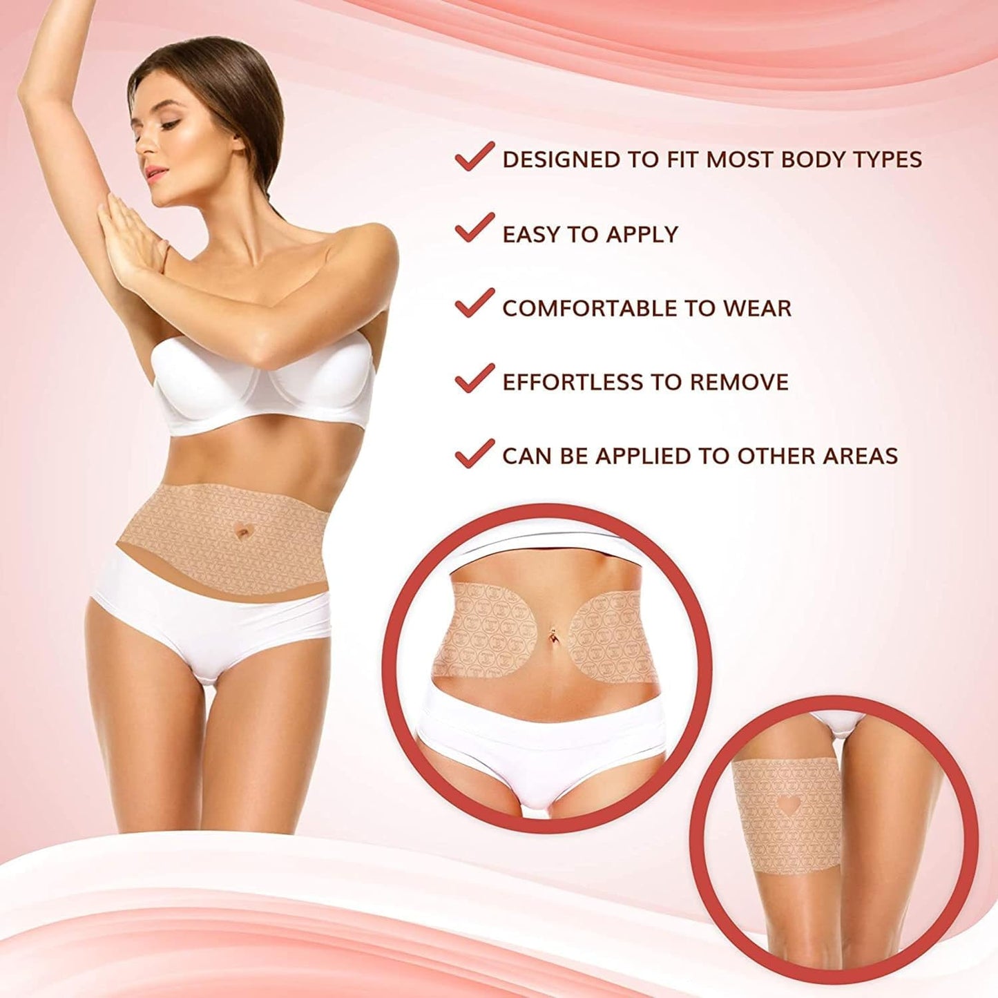 All Natural Moisturizing Body Applicator – Easy to Use Body Wrap -Anti Cellulite Solution- Firming Toning Tummy Wrap (6 WRAPS)