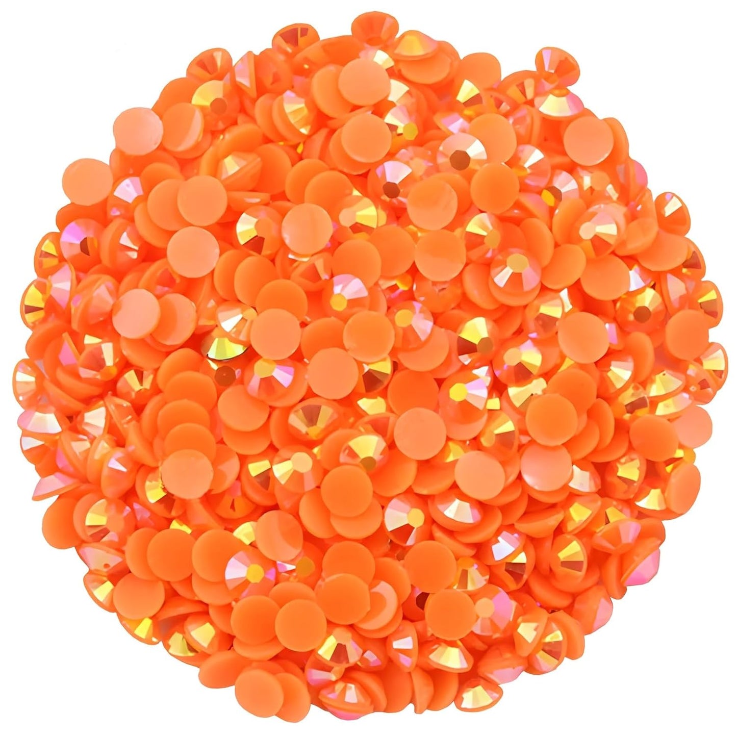 4500 Pcs SS6 2mm AB Flatback Rhinestones for Nails Art Crafts Glitter Round Shine Gems Crystals DIY Clothes Shoes （Orange AB）