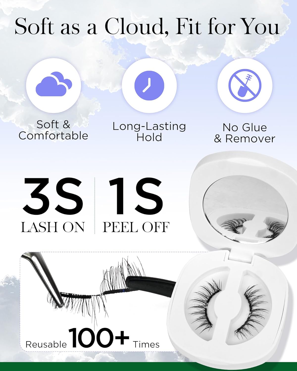 BEYELIAN Magnetic Eyelashes with Applicator Kit, Reusable Natural Look 3D Lashes, Easy Apply Soft Magnetic Lashes for Eye Makeup (Lightweight & Comfortable)