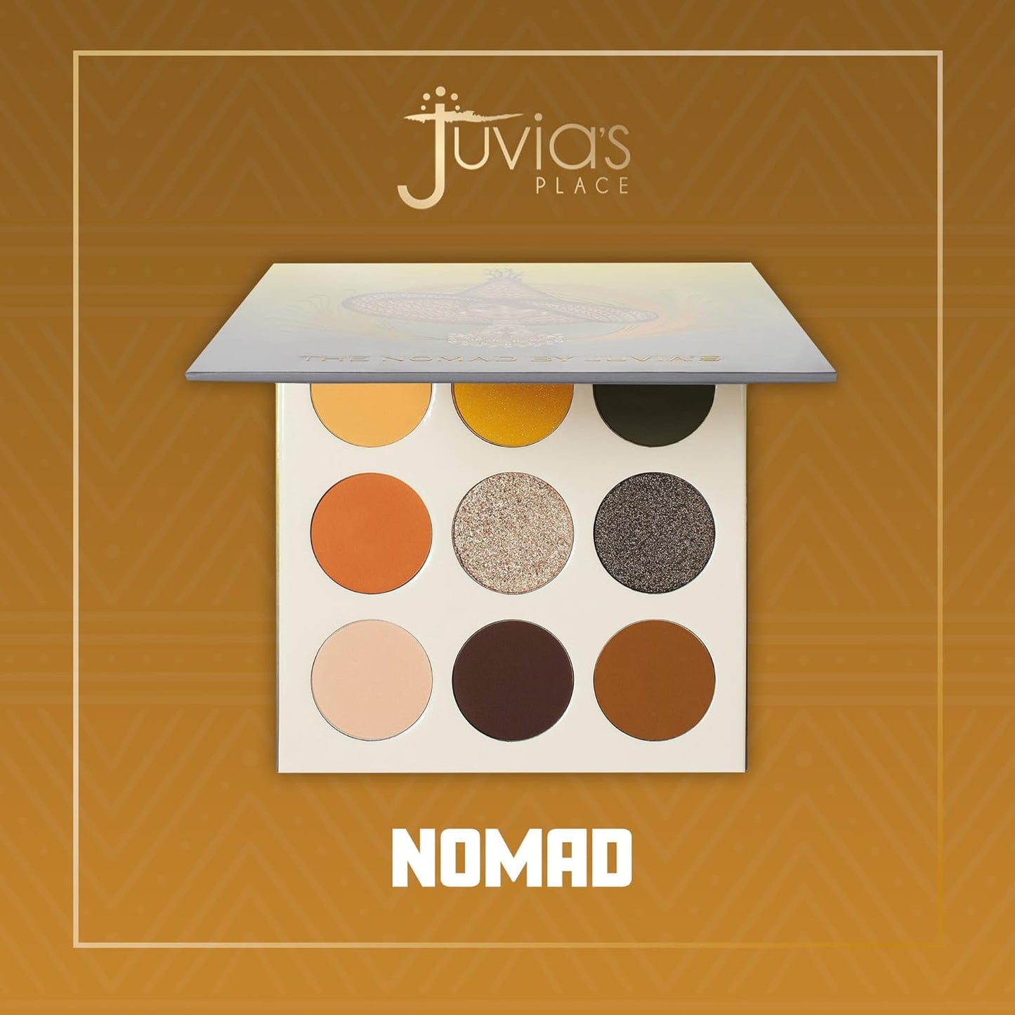 Juvia's Place Palette The Nomad - Marigold, Shimmering Honey, Deep Merlot, Shades of 9, Deep Merlot, Pigmented Makeup Palette Eye Color & Shine